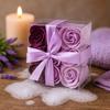 Soap Flowers Set of 9, Lavender Roses