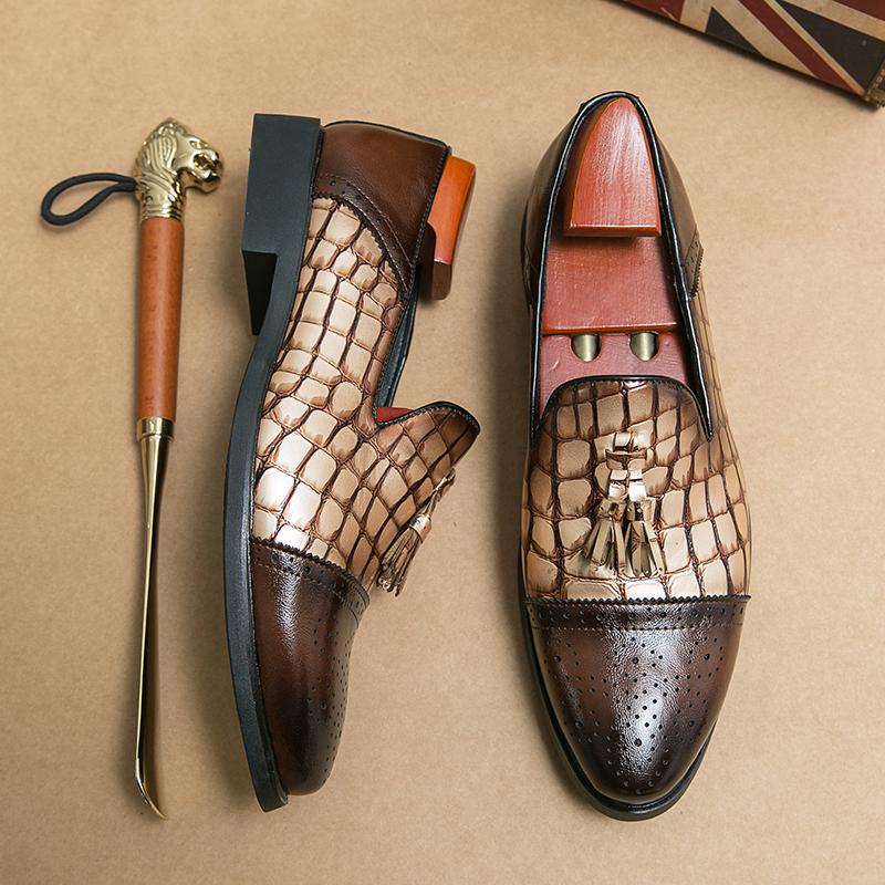 New Leather Designer Men's Dress Formal Casual Business Stylist Wedding Loafers Moccasins Italian Male Oxfords Man Shoes for Men