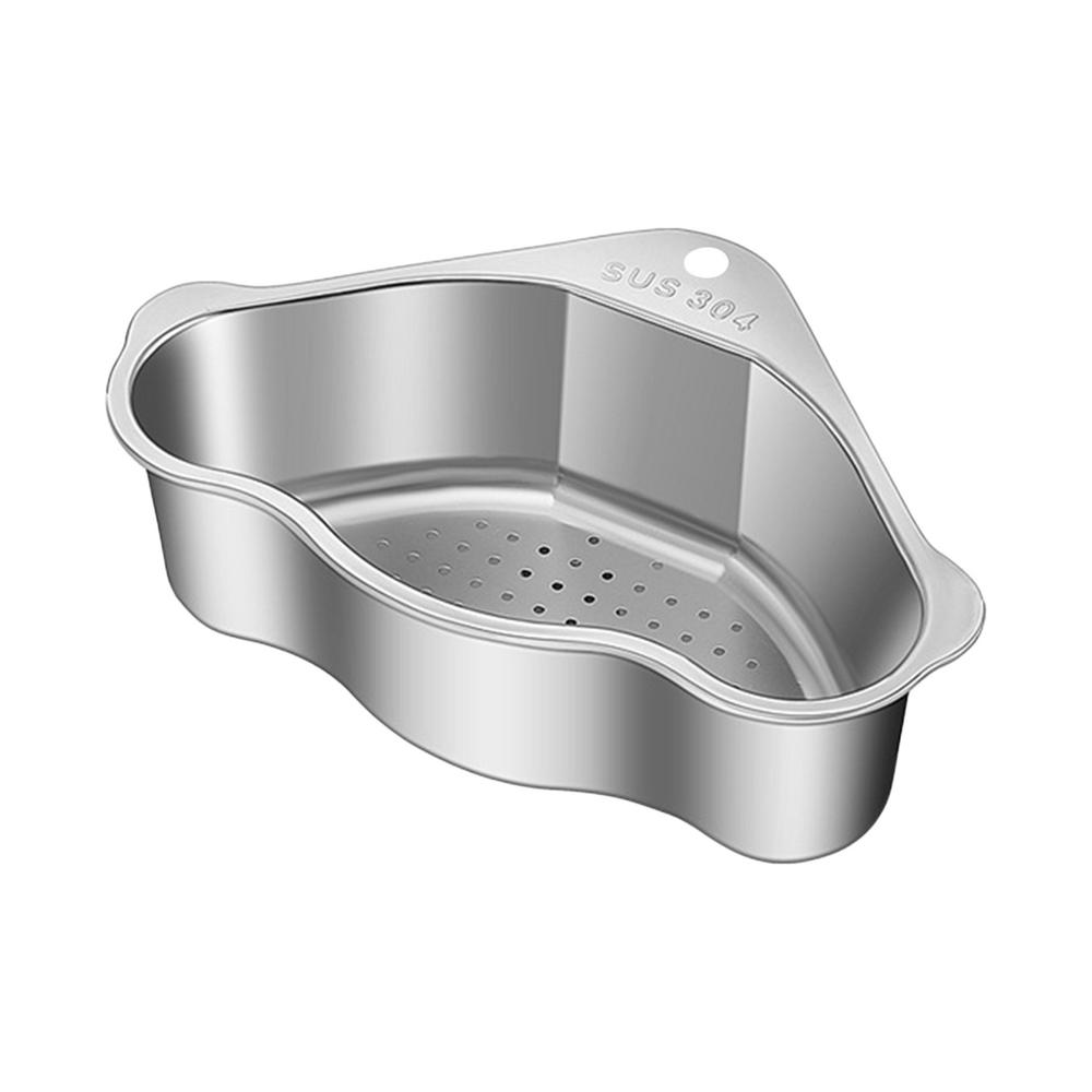 Sink Drain Basket Food Catcher Strainer for Kitchen Stainless Steel Triangle Kitchen Sink Strainer Basket Corner Sink Strainer серебряный