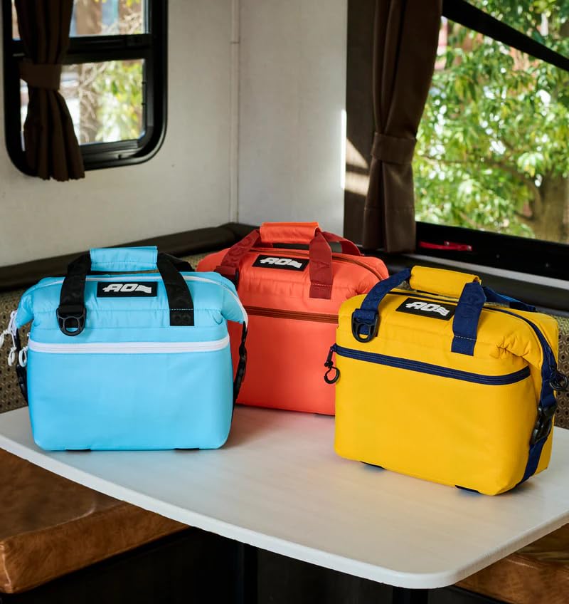 AO Coolers Canvas Soft Insulated Cooler Cooler Bag Japanese 9-Pack Cooler, Tangerine, 8.5L, Lightweight, Box, (Authentic Product) [5-Year Warranty]