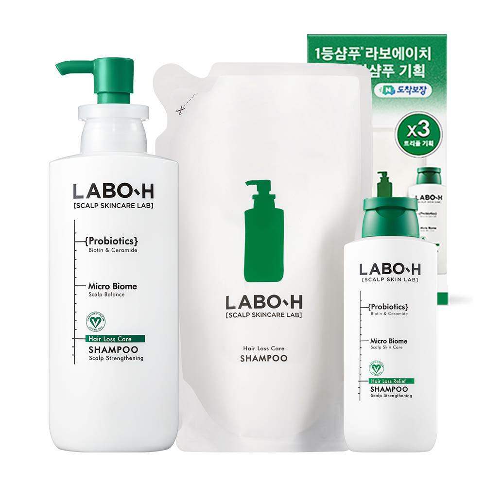 LABO-H Veganes Anti-Haarausfall-Shampoo (8 opt,) – Milde Säure zur Kopfhautstärkung, Haarverdickung, Biotin & Ceramid zur Vorbeugung von Haarausfall, Koreanisch