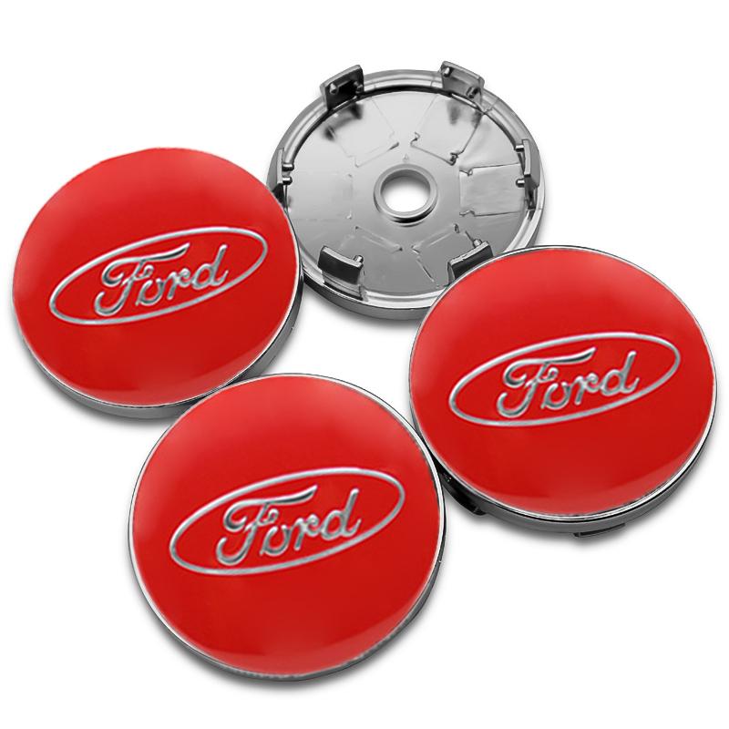 AJJ1 4Pcs 56mm+60mm Car Wheel Center Hub Caps Stickers Auto Rim Cover For Ford ST-line Focus 2 3 Mondeo Ecosport Kuga Mk4 Fiesta Mk3