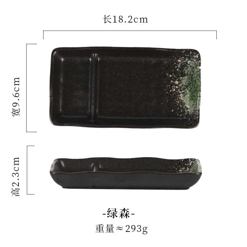 1pcs Ceramic Plate Creative Home with Vinegar Double Plate Cake Sushi Dessert Plates Snack Cold Dish Snow Fish Dishes