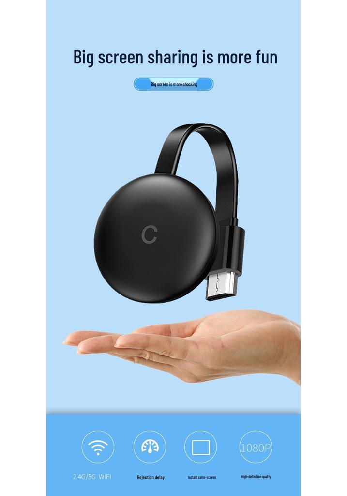 4K Wireless Screen Mirroring Device for Apple & Android - Universal TV & Projector Compatibility