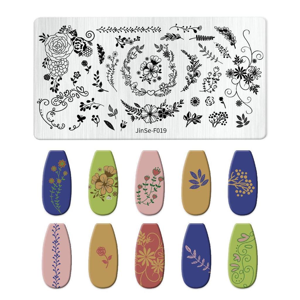 Nail Art Silicone Stamp & Geometric Steel Plate Set