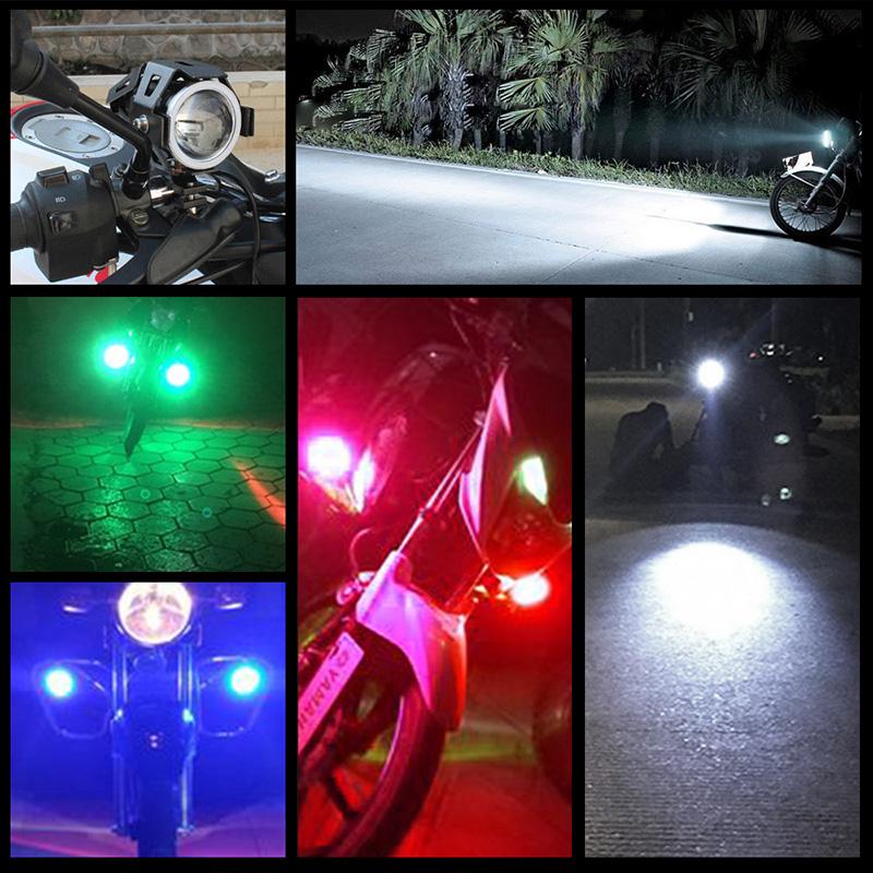Additional LED Spotlights with Fog Light Capabilities for Clear Night Motorcycle Riding