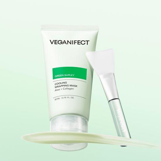 Veganifect Green Barley Aloe Wrapping Mask Pack 80ml (+Brush Free)