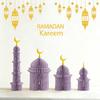 Eid Mubarak Party Hängedekoration 3D Wabenpapierlaterne Ramadan Party Banner Islam Muslim Wand DIY Party Dekoration