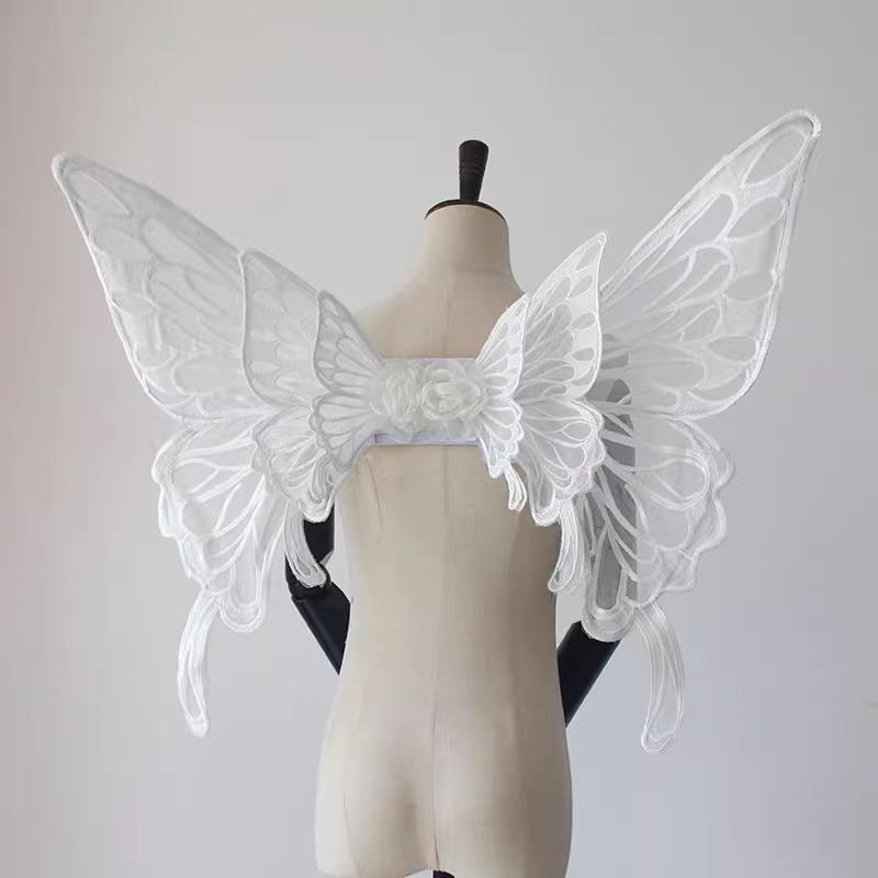 

Black Lolita Wings Fairy Butterfly Costume With Back Tulle Overlay for Women Girls Halloween Christmas Gifts Photography Prop One Size