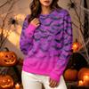 Women's Halloween Print Long Sleeve Pullover Hoodie Casual Round Neck Top