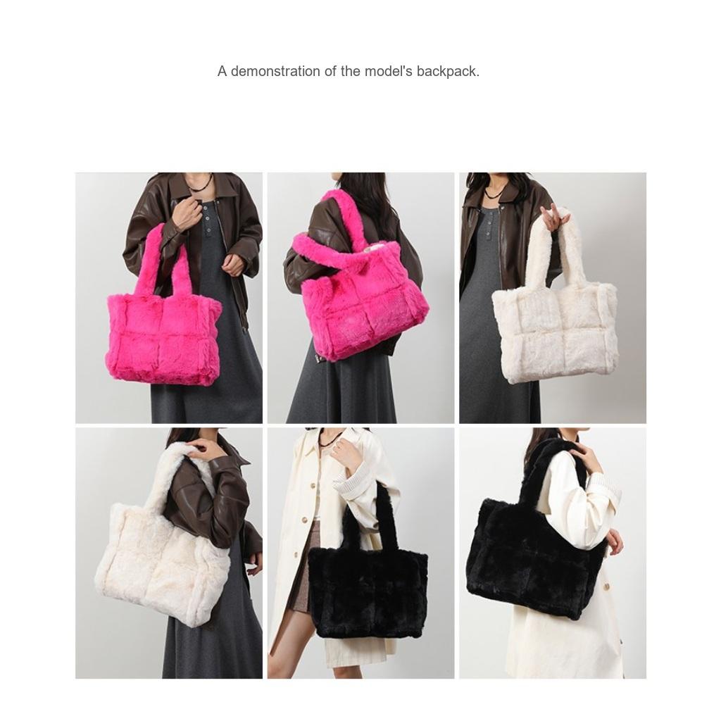 Tote Bag Women Fur Large Capacity Daily Commute
