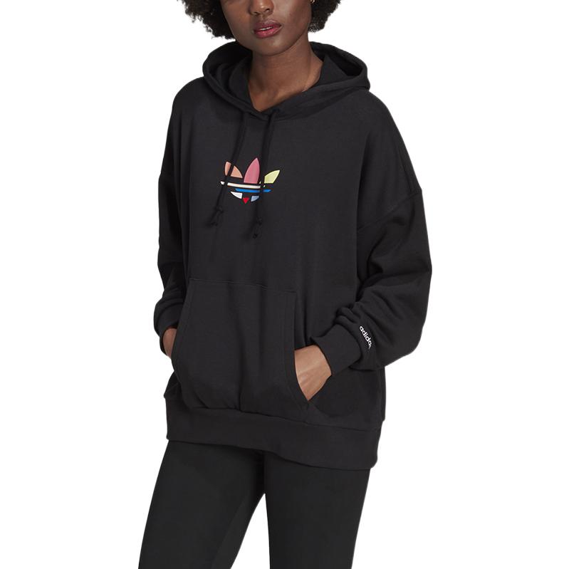 Adidas Originály Adicolor Mikina s potiskem rozbitého loga Dámské mikiny Černá H09308