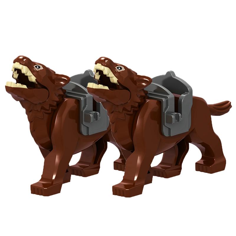 Medieval Soldier Figures Building Block War Horse Jungle Adventure Beast War Wolf Military Waffen Helmet  Armor Sets Blocks Toys