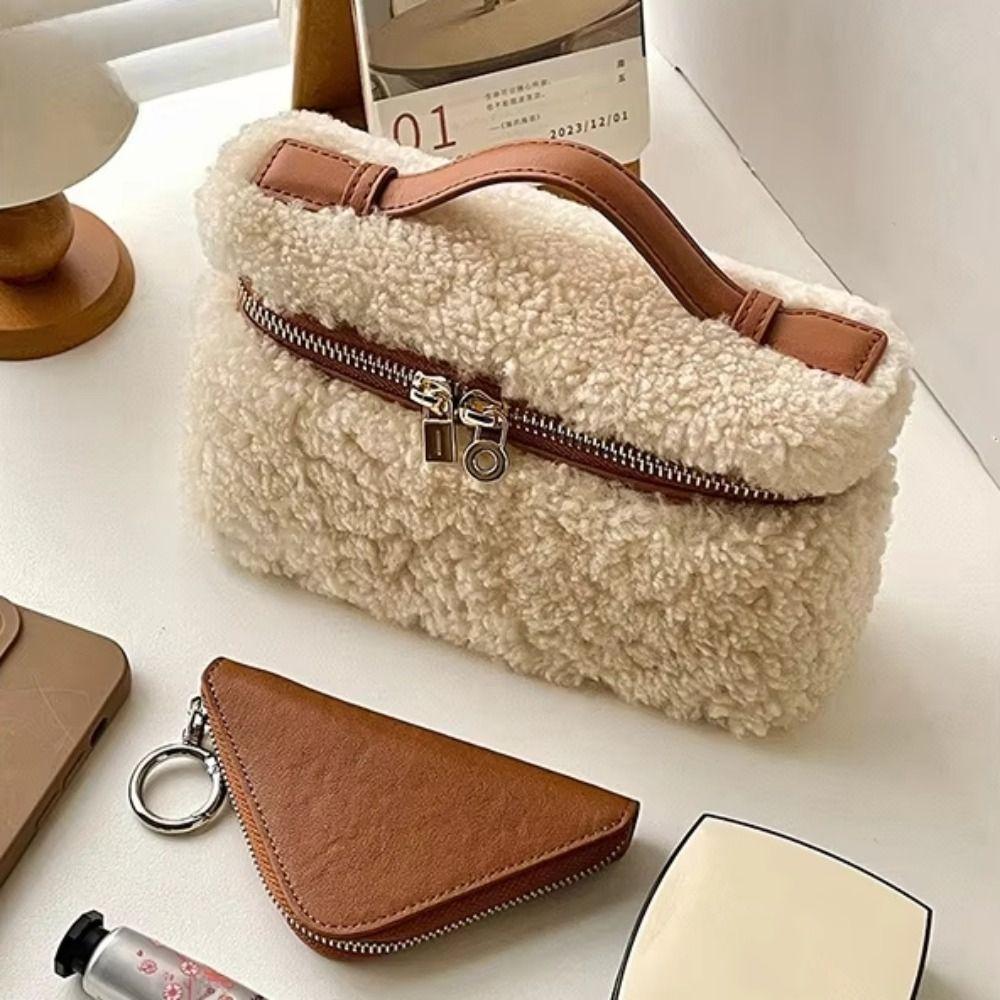 Fashion Lamb Fur Velvet Women's Handbag High-end Retro Crossbody Bag Casual Lambswool Shoulder Bag For Autumn Winter