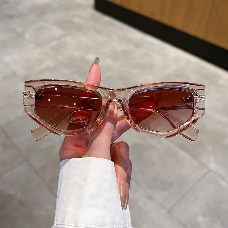 

New Vintage Cat Eye Sunglasses Men Women New In Fashion Irregular Gradient Eyewear Shades Luxury Brand Designer Sun Glasses as picture shows