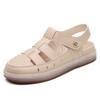 New Summer Fashion Casual Sandals Cowhide Hole Shoes Versatile Flat Mother Comfort Sandals