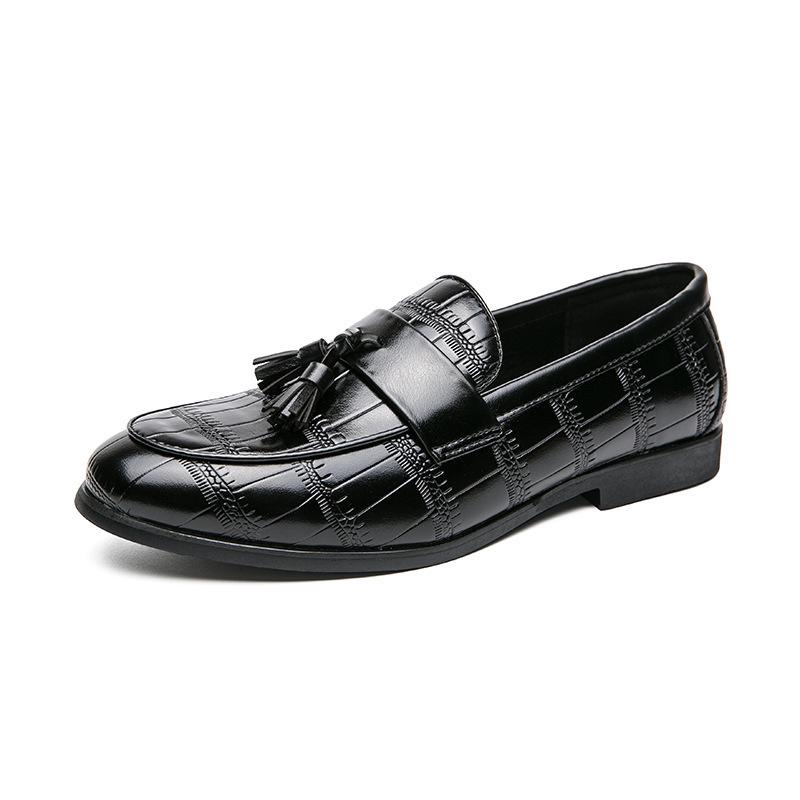 Men's Plus Size Cross-Border Tassel Loafers: British Style Leather Shoes for Autumn and Spring (Sizes 38-46)