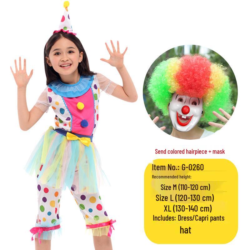 Kids' Clown & Magician Costume Set for Boys & Girls - Perfect for Masquerades, National Day, Christmas & New Year Performances.