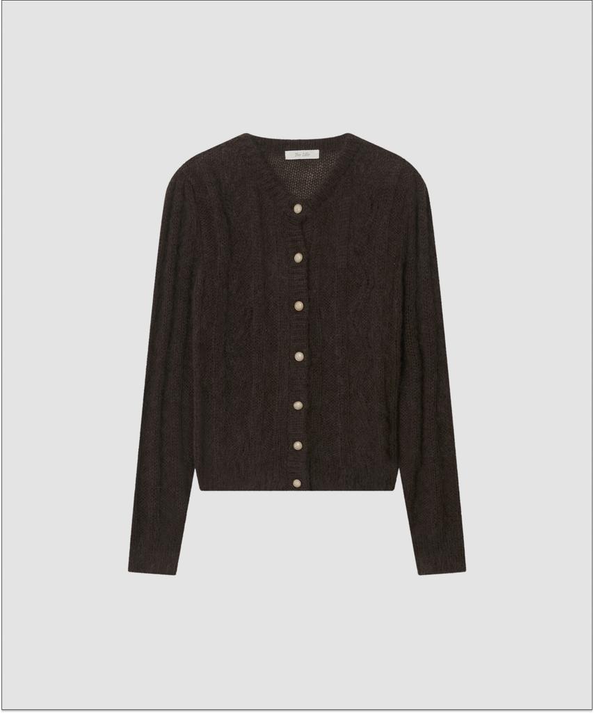 Deolil Mohair Vintage Puff Cardigan_Brown