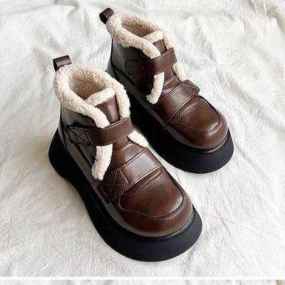 Thick-soled Soft-soled Snow Boots for Women's 2025 Winter New Warm Short Women's Boots Heightened and Velvet Comfortable Northeast Cotton Shoes