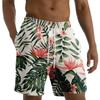 Coconut Leaves Men's Flowers Beach Briefs Summer Big Size Swimwear Men Board Shorts Casual Hawaiian 3D Holiday Trunks Stripe