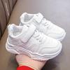 All White Girls Running Shoes Casual PU Kids Boy Tenis Shoes Comfortable Soft Bottom Spring Autumn Children Sneakers I07105