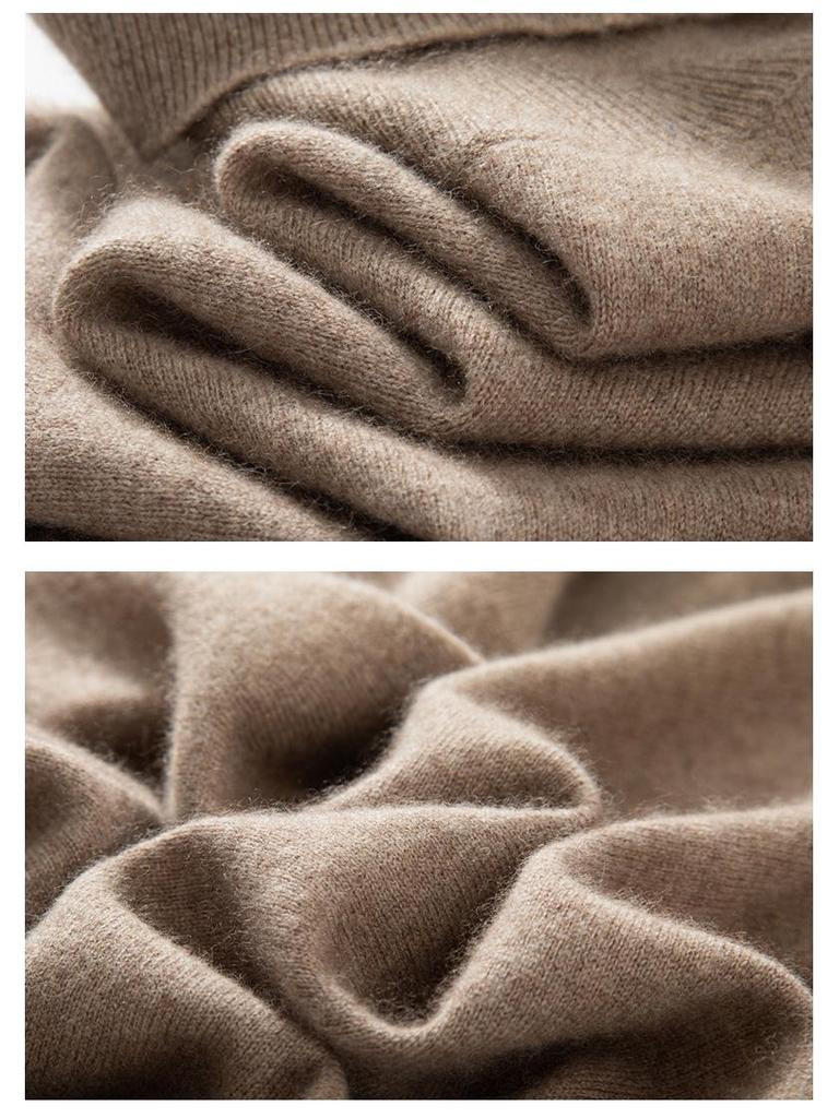 Men's Plus Size High Collar Cashmere Sweater - Thick Winter Knitwear