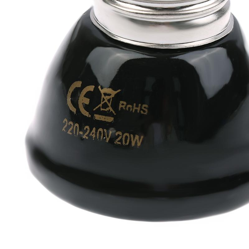 1 buc 220-240V Lampă de încălzire cu infraroșu îndepărtat Ceramică neagră E27 Bec încălzitor pentru animale de companie Incubator Pui Broască țestoasă Șopârlă Reptilă Lumină 20-80W