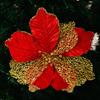 Christmas Poinsettia Artificial Flowers Xmas Tree Wreath Ornaments DIY Decoration New Year Wedding Party Holiday Decor