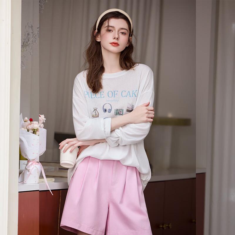 Women's Oversized Letter Print Long Sleeve T-Shirt