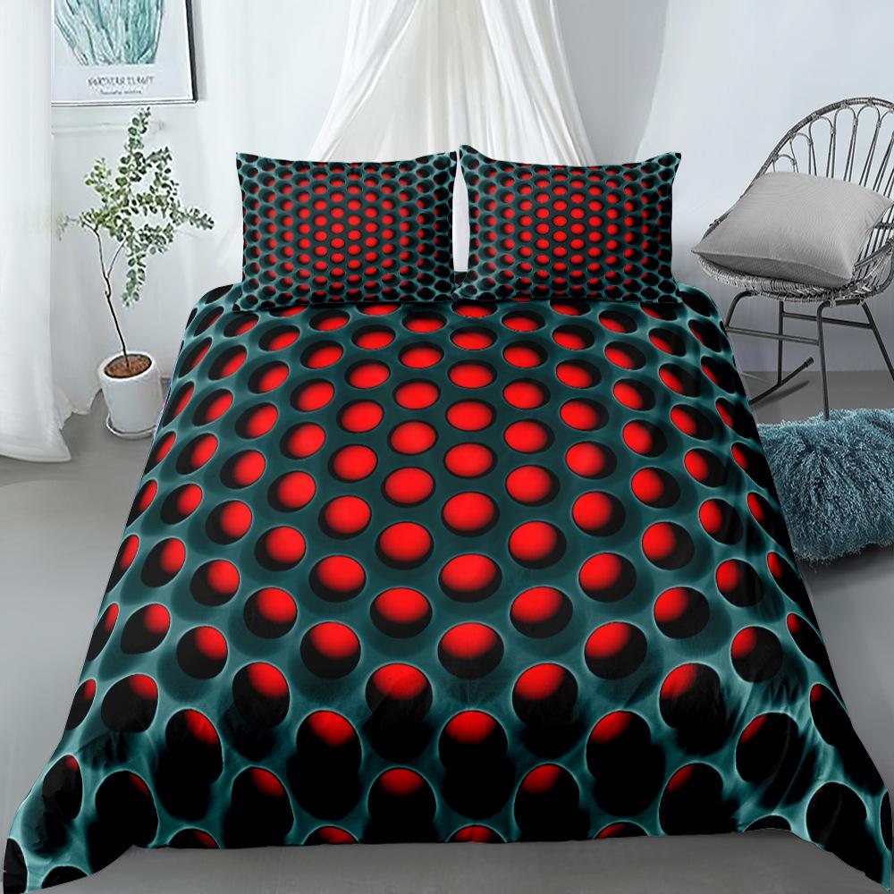 

Honeycomb Duvet Cover Set Pink Geometry 3D Printed Bedding Set Polyester Cool Style Double Queen Quilt Cover For Boys And Adults EU Single 135x200cm