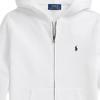 Polo Ralph Lauren Hoodie Embroidered Pony Logo Fleece Cotton Blend Full Zip Hooded Long Sleeve Kids hoodies White 323799360-501
