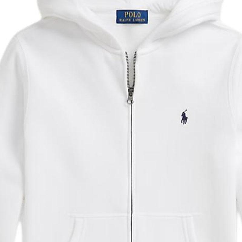 Polo Ralph Lauren Hoodie Embroidered Pony Logo Fleece Cotton Blend Full Zip Hooded Long Sleeve Kids hoodies White 323799360-501