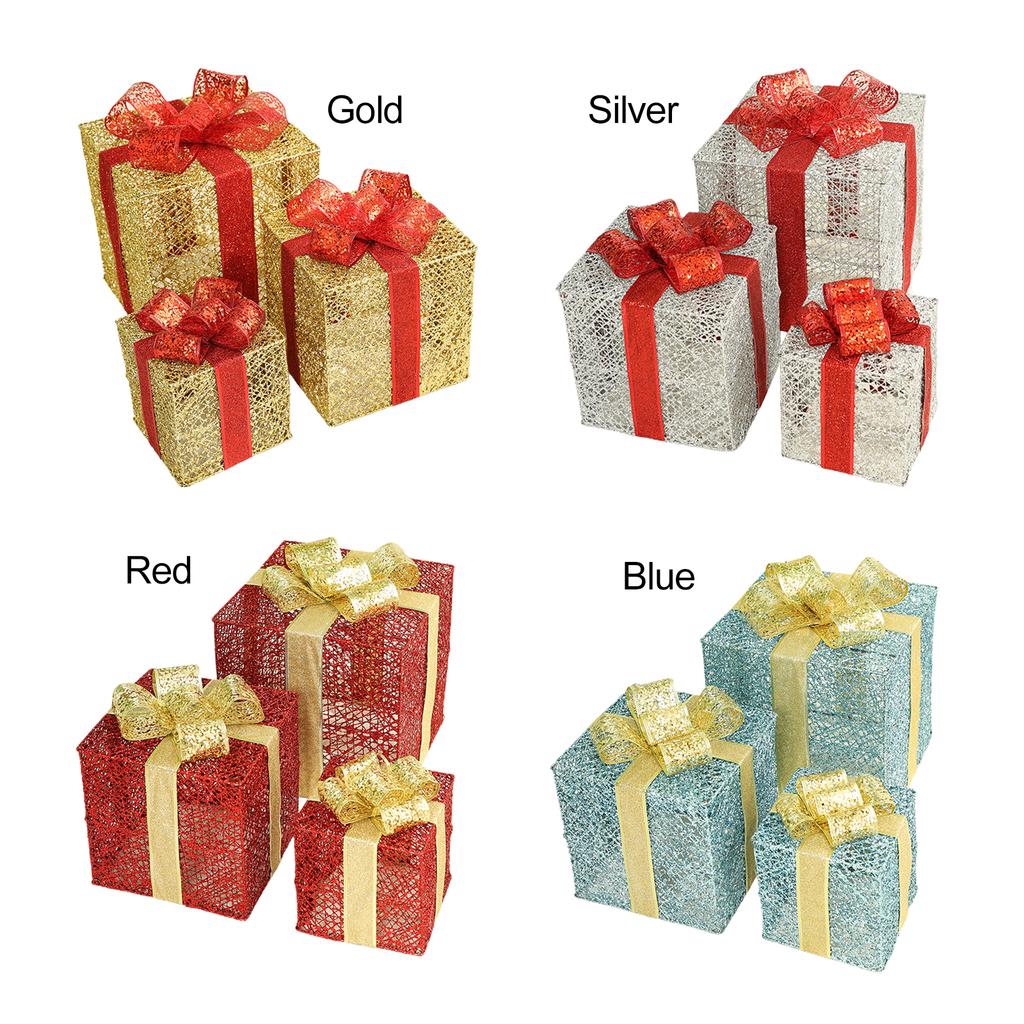 Christmas Box Gold Sturdy Multifunctional Exquisite Workmanship Christmas  Box Ornaments For Stores