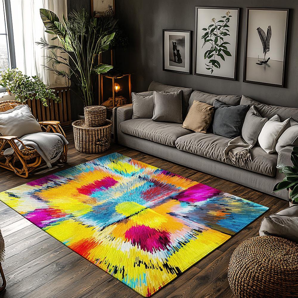 

Colorful Area Rug Modern Abstract Geometric Pattern Non Slip Floor Mat Living Room Bedroom Decor Home Accent 50x80cm