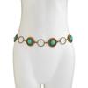 Retro Turquoise Tailleketting voor Dames Boheemse Decoratie Vintage Verstelbare Buik Tailleketting Geschikt voor Rokken Jurk Sieraden Cadeau