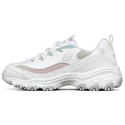 DLites 1.0 Synthetic Leather Fabric Comfortable Low-Top Dad Sneakers Women Sneakers White Multicolor 149253-WMLT