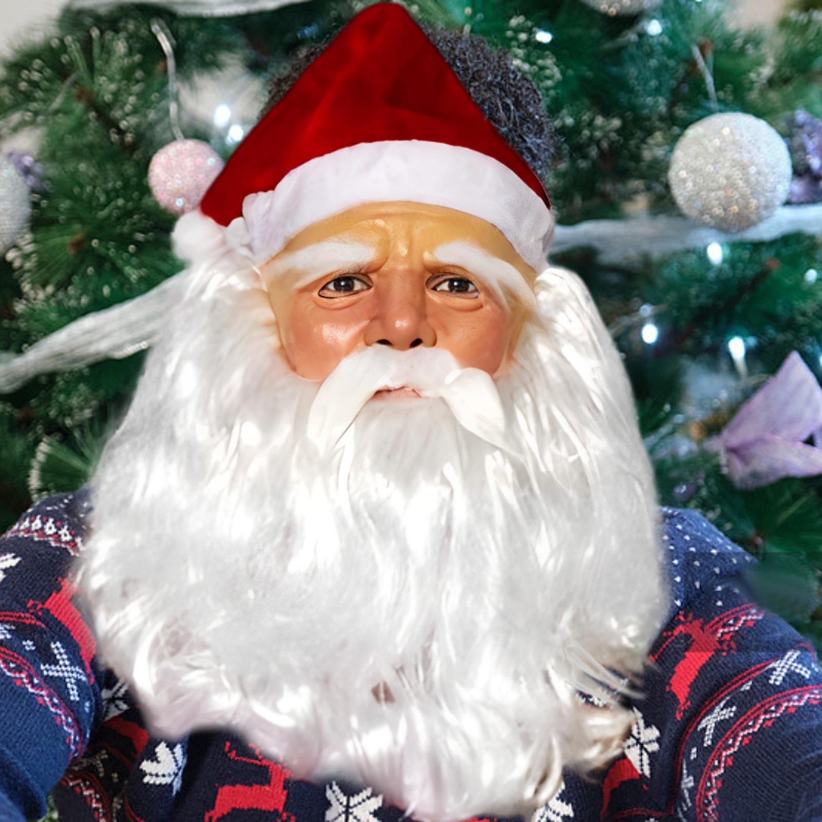 

Рождественская латексная маска для косплея, реалистичный головной убор на все лицо для Хэллоуина Grandpa A