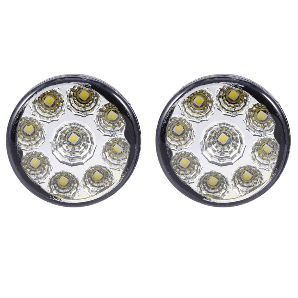 2X Car White 9‑SMD LED Daytime Driving Running Light DRL Fog Lamp Head Light Bulbs
