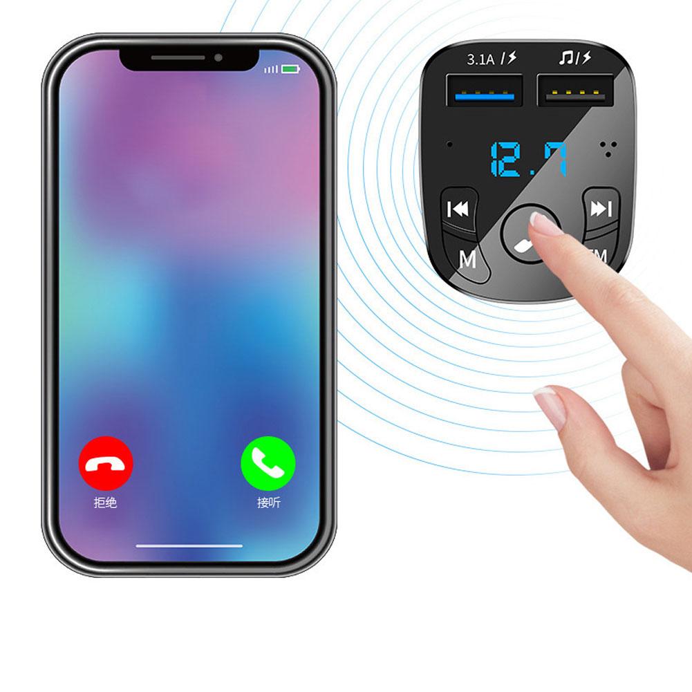 Car Multifunction Noise Reduction Car  Mp3  Player Fm Transmitter Wireless Bluetooth-compatible Receiver Dual Usb Car Fast Charger