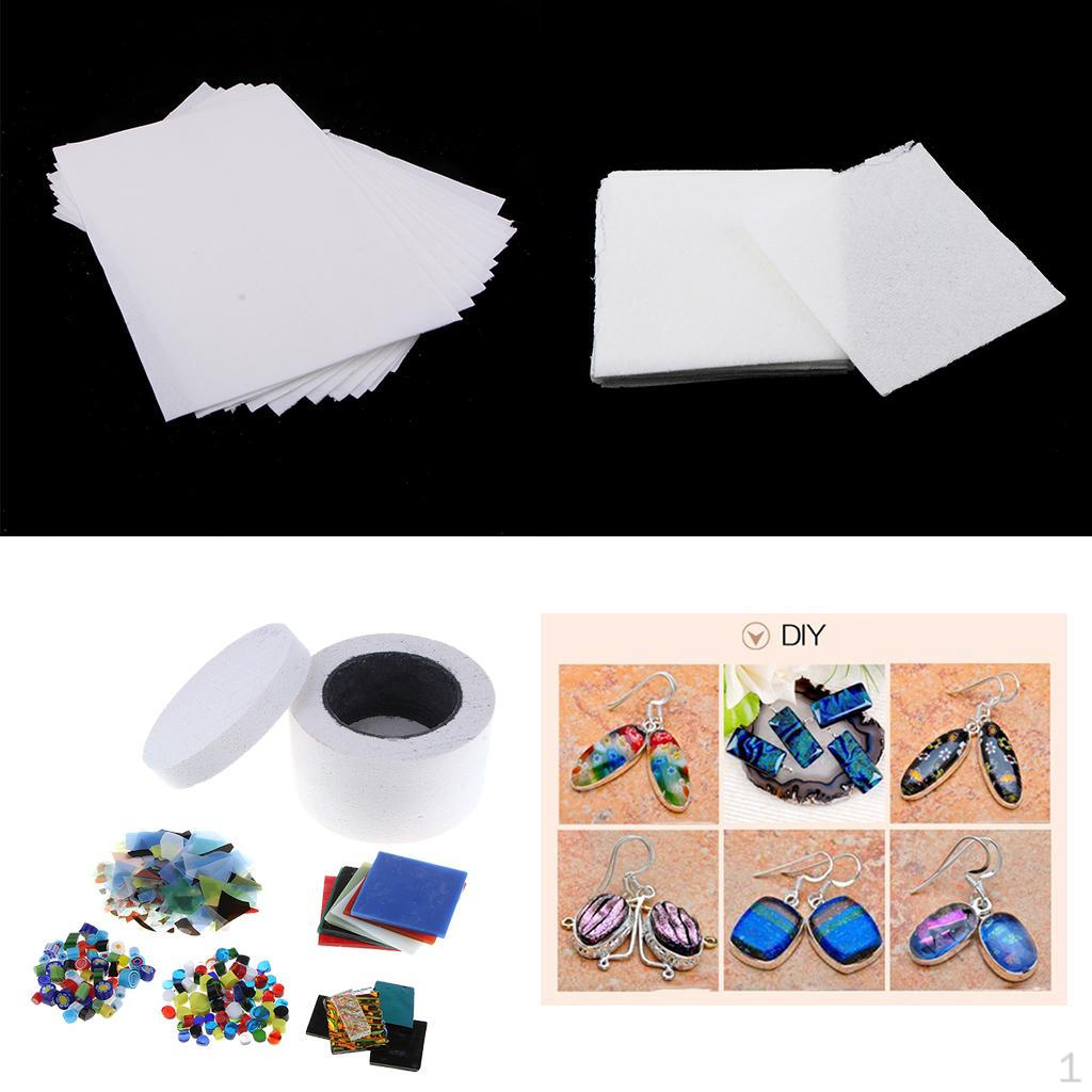 26 Pieces/Set Fusing Tools, 1 Small Microwave Kiln, 5 Bags Glass and 20 Sheets Ceramic Fiber