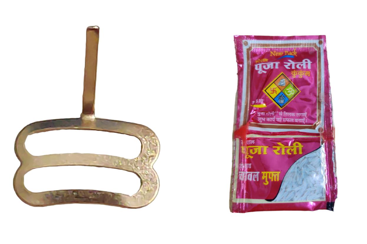 @ Indian Traditional Natural Red Powder Roli Chawal Tilak Stamp