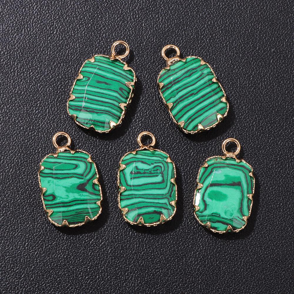 2pcs Natural Stone Pendant Quartz Lapis Chalcedony Amethysts Tiger Eye Stone Connector Charm For Making Necklace Bracelet