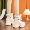 White snow boots women's 2025 winter new inner height increase women's shoes waterproof and velvet warm thick-soled versatile cotton shoes