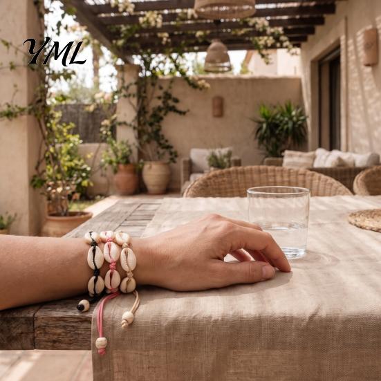 Handmade Beach Jewelry for Women Seashell Bracelet, Natural Shell Boho Beaded Adjustable Durable Cord Bracelets Daily Wear Woven String Bracelet