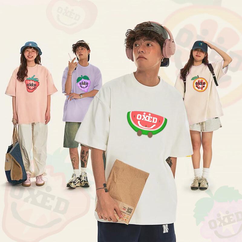 

Weihongsi Cotton Fruit Print Short Sleeve T-Shirt XL