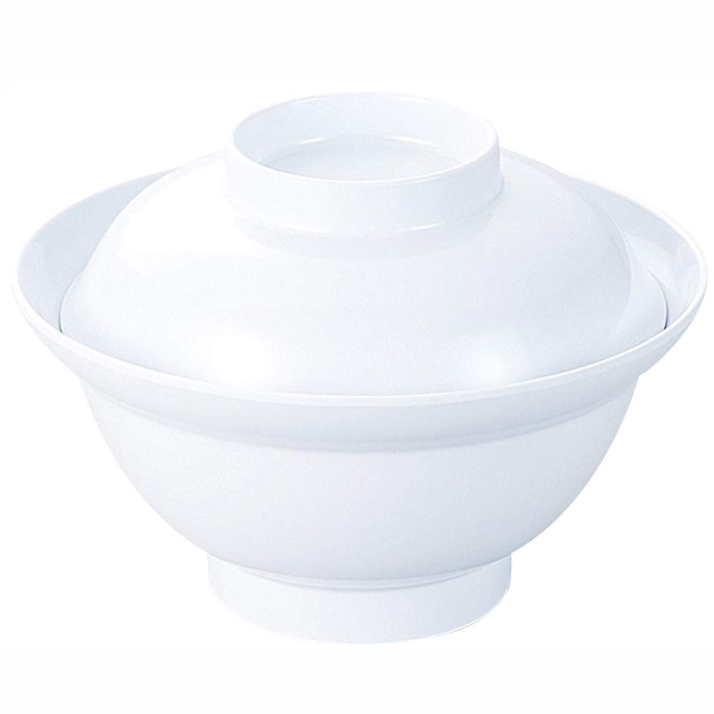 Nagao Unbreakable White Large Bowl with Made in 60AB Dishware, Lid, Japan, No.