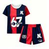 Buchstabe 67 Color Blocking Print 10 Farben Outdoor Street Kinder T-Shirt und Shorts 2-teiliges Set Sommer Zuhause Lässiges Outfit Jungen und Mädchen Sport-Set