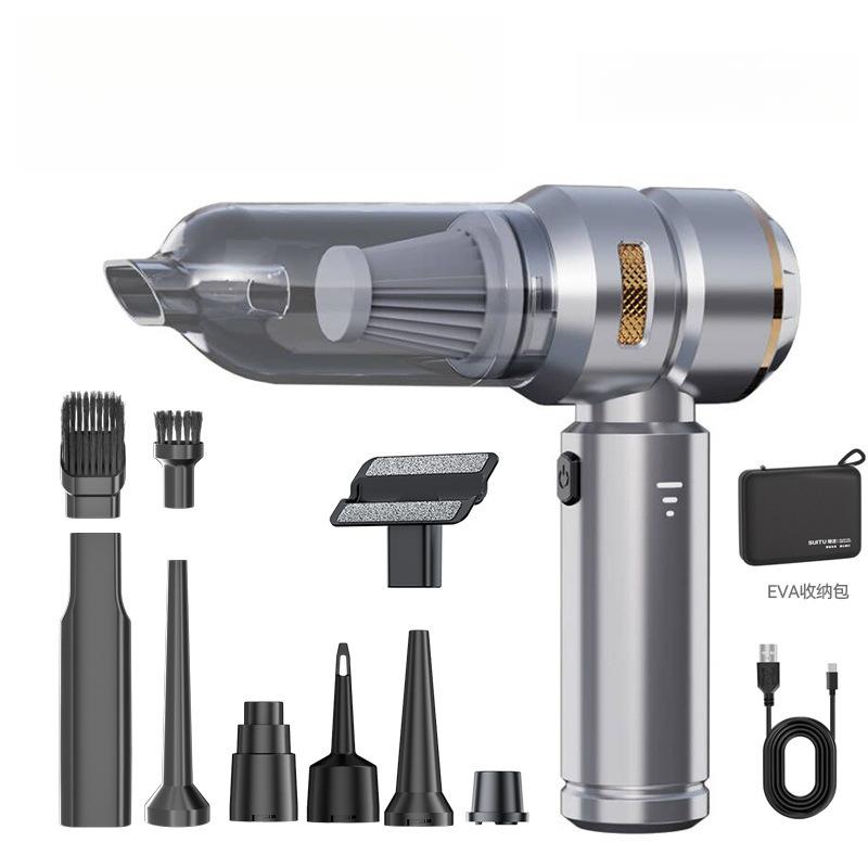 2-in-1 Portable Car Vacuum Cleaner Strong Suction Handheld Dust Blower Inflator 6000mAh Battery Home Car Dual Use