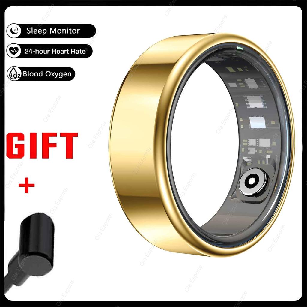 New Multi-Functional Smart Ring Men Women With Charging Case Heart Rate Blood Oxygen Monitoring Waterproof For Android iOS